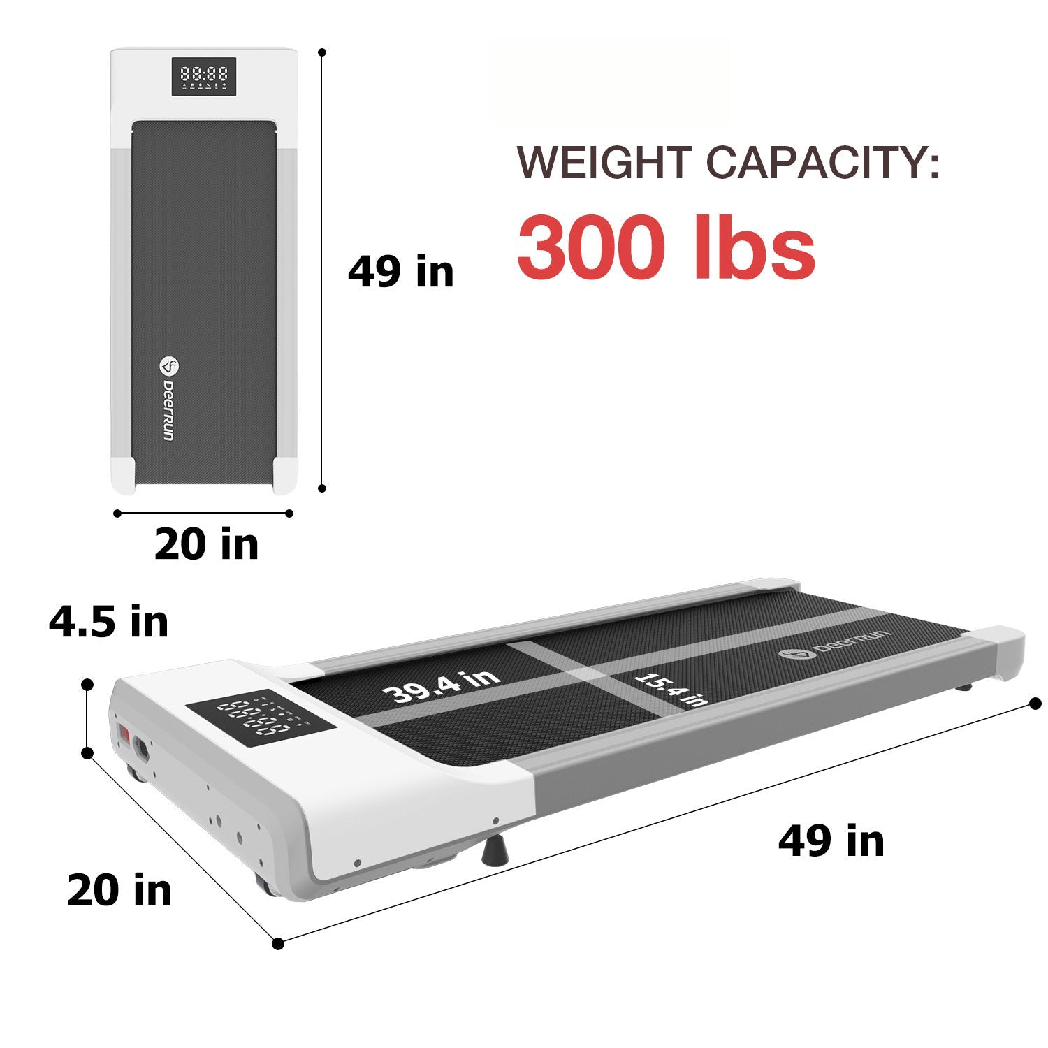 DeerRun Q1 Classic Smart Walking Pad with remote control with Treadmill Cover