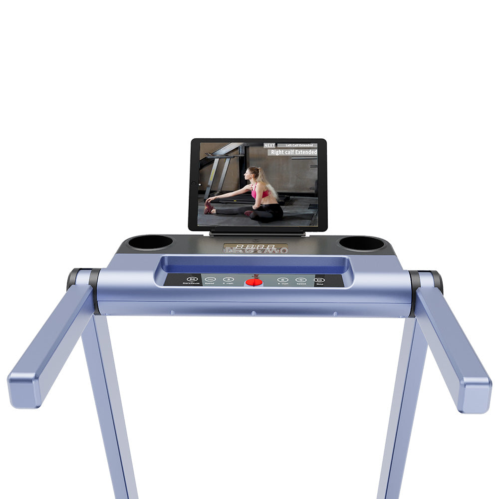 DeerRun A1 Pro Folding smart treadmill with 6% incline Light Blue - 10 MPH, 350 lbs