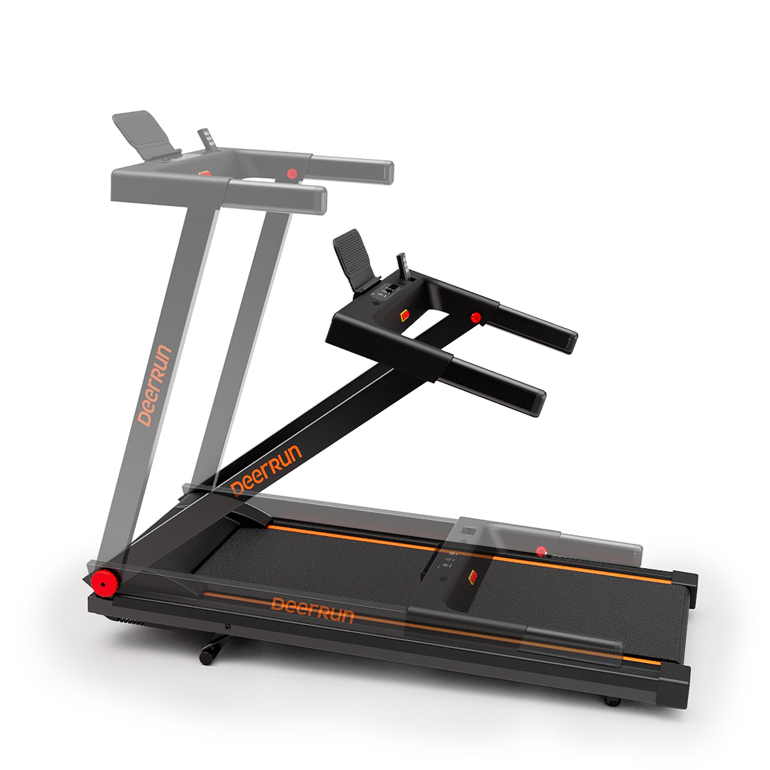 DeerRun A1 Folding Smart Treadmill with  6% Incline Black - Support Bluetooth & Remote Wireless Control