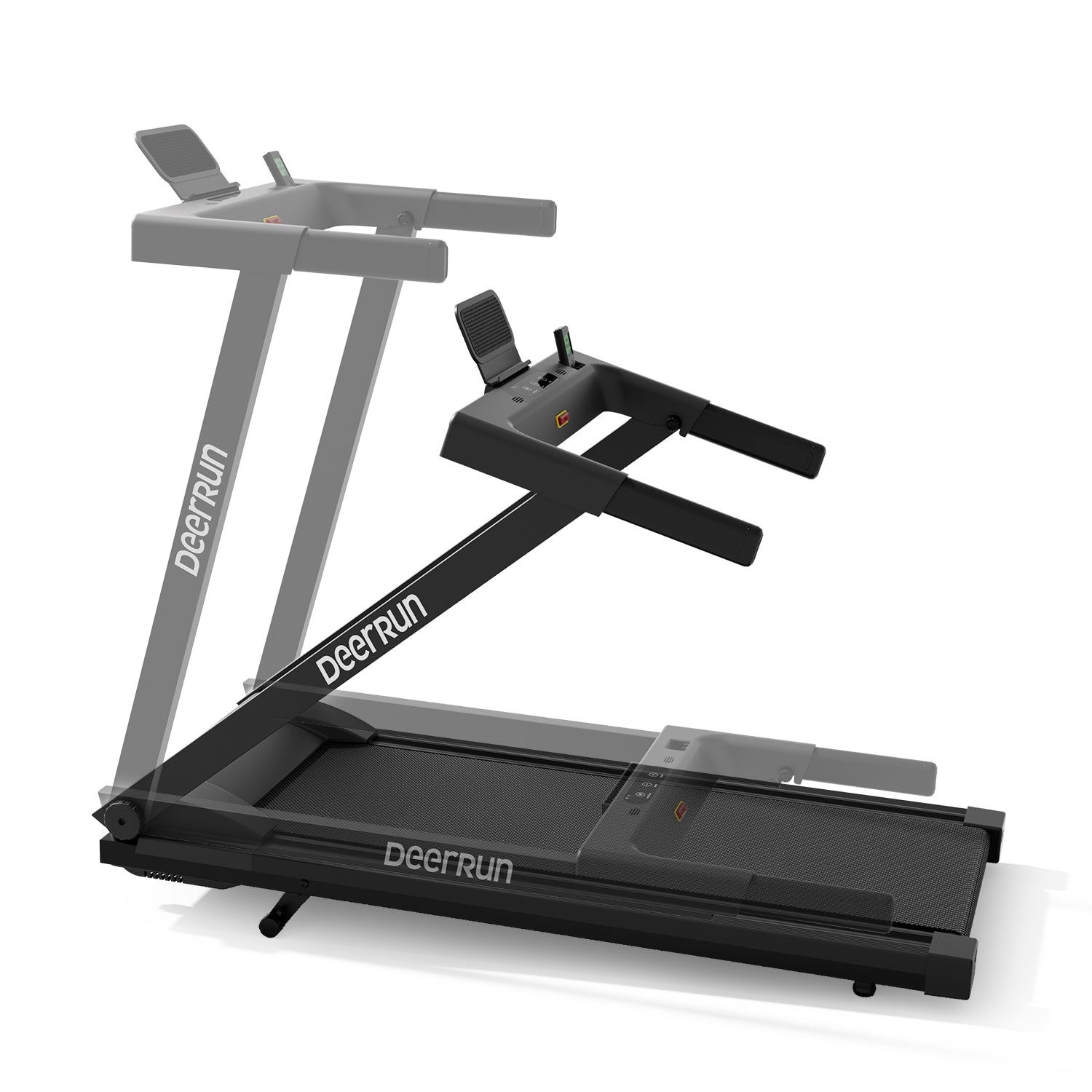 DeerRun All-New 2026 A1 Pro Move+ Smart Foldable Treadmill with 6% Incline & NFC | 350Lbs, 10mph, Black
