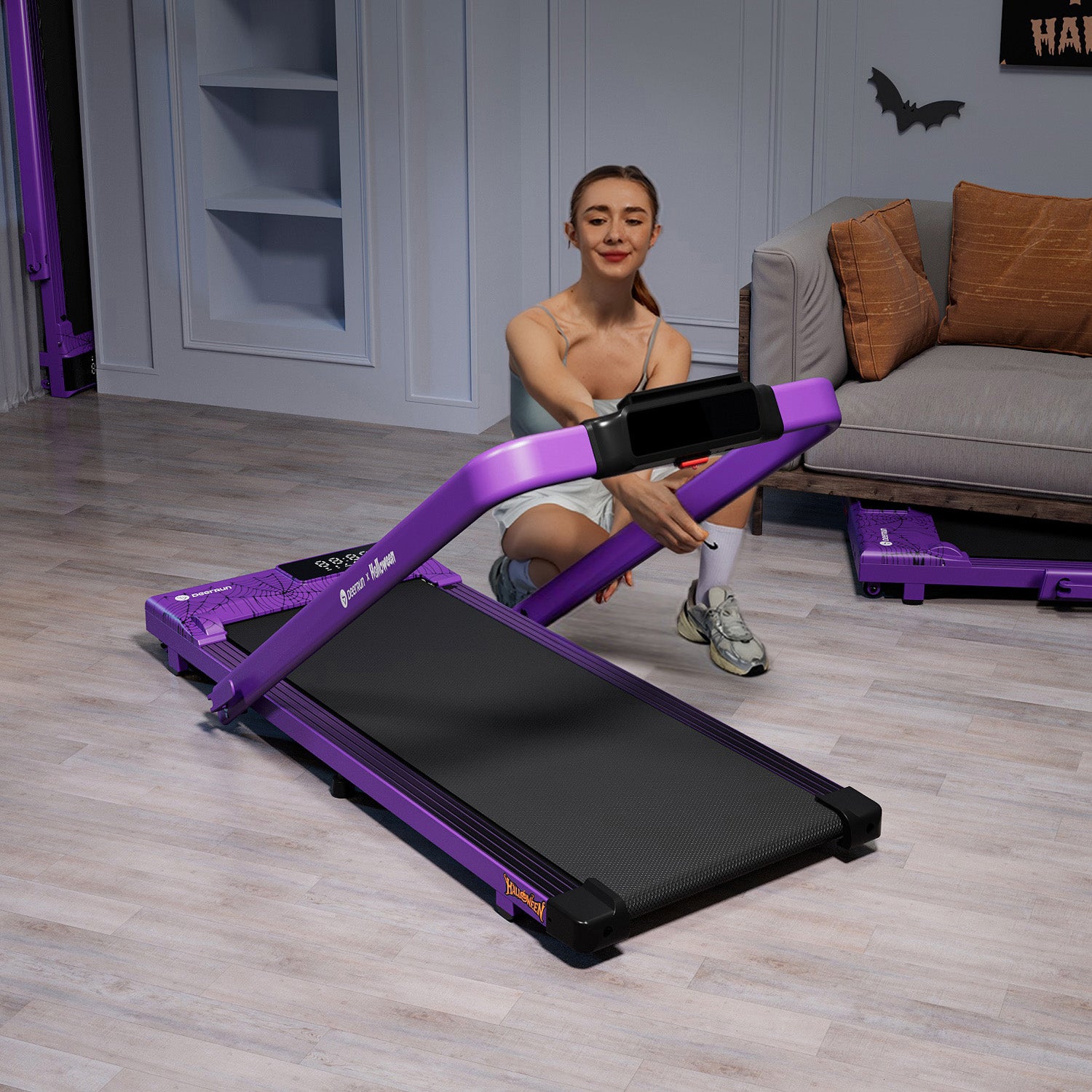2025 Halloween Limited Edition Smart Foldable Treadmill Purple Cobweb | The Perfect Gift for Family Health