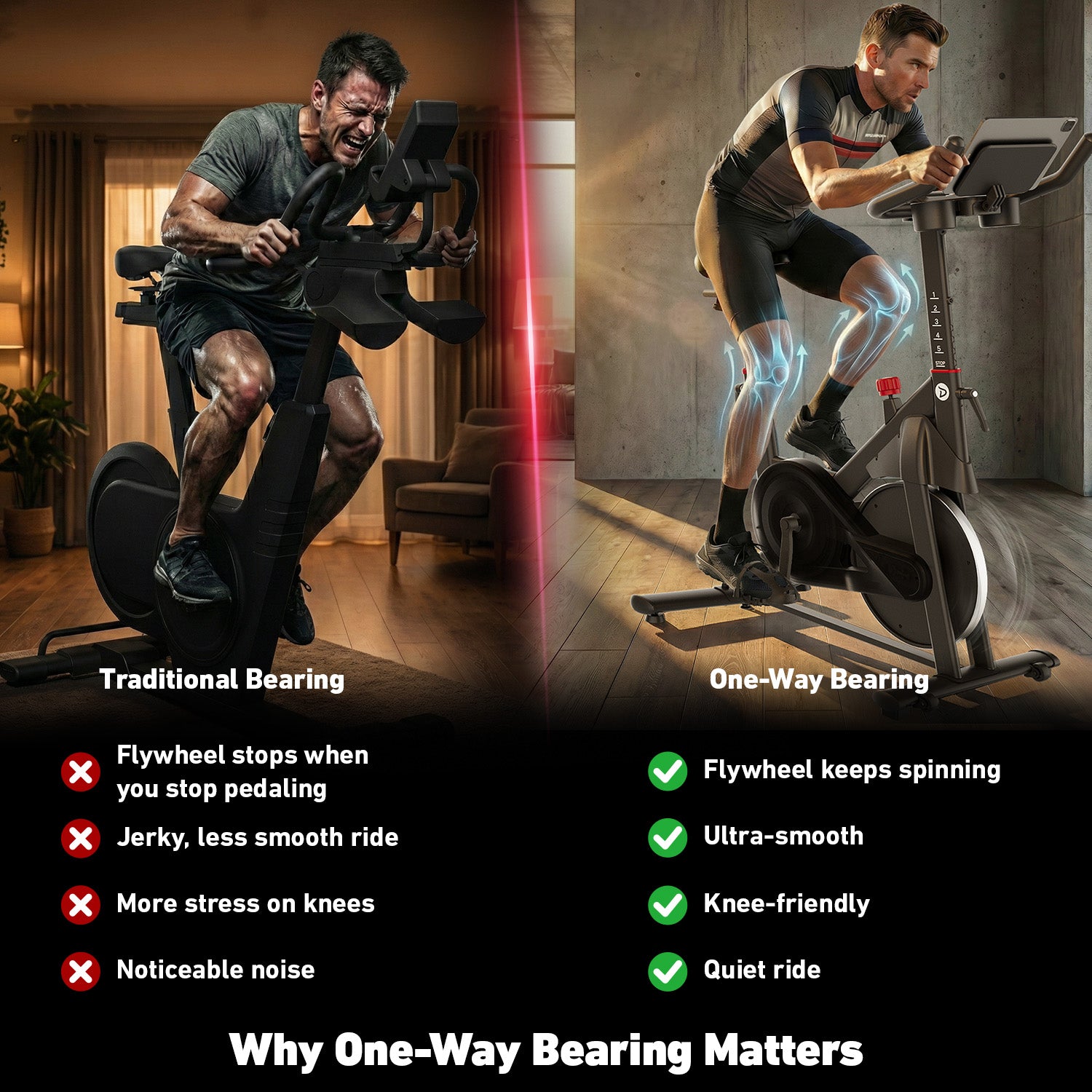 DeerRun S500 PM 25-level Magnetic Resistance Indoor Smart Bike with One-Way Bearing System