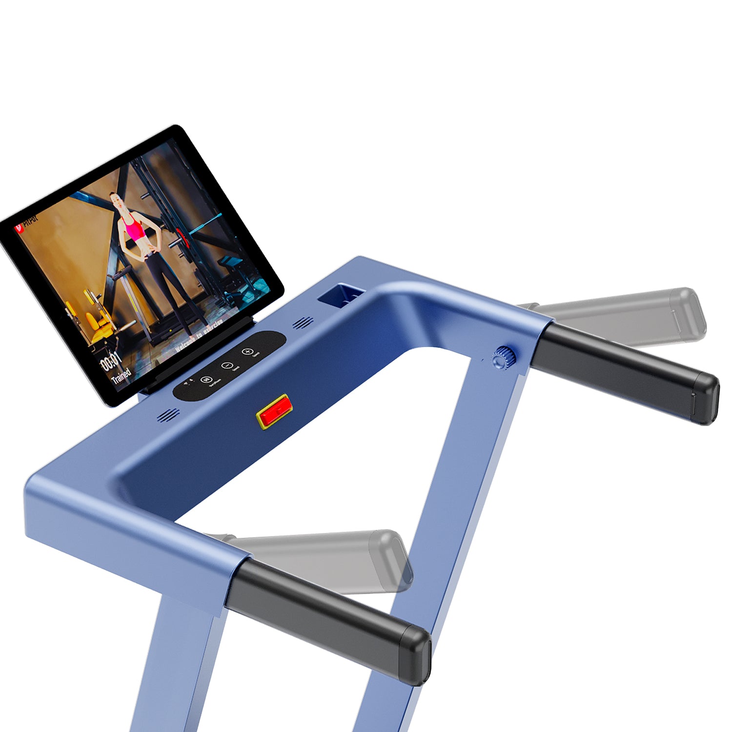 DeerRun A1 Folding Smart Treadmill with  6% Incline Blue- Support Bluetooth & Remote Wireless Control