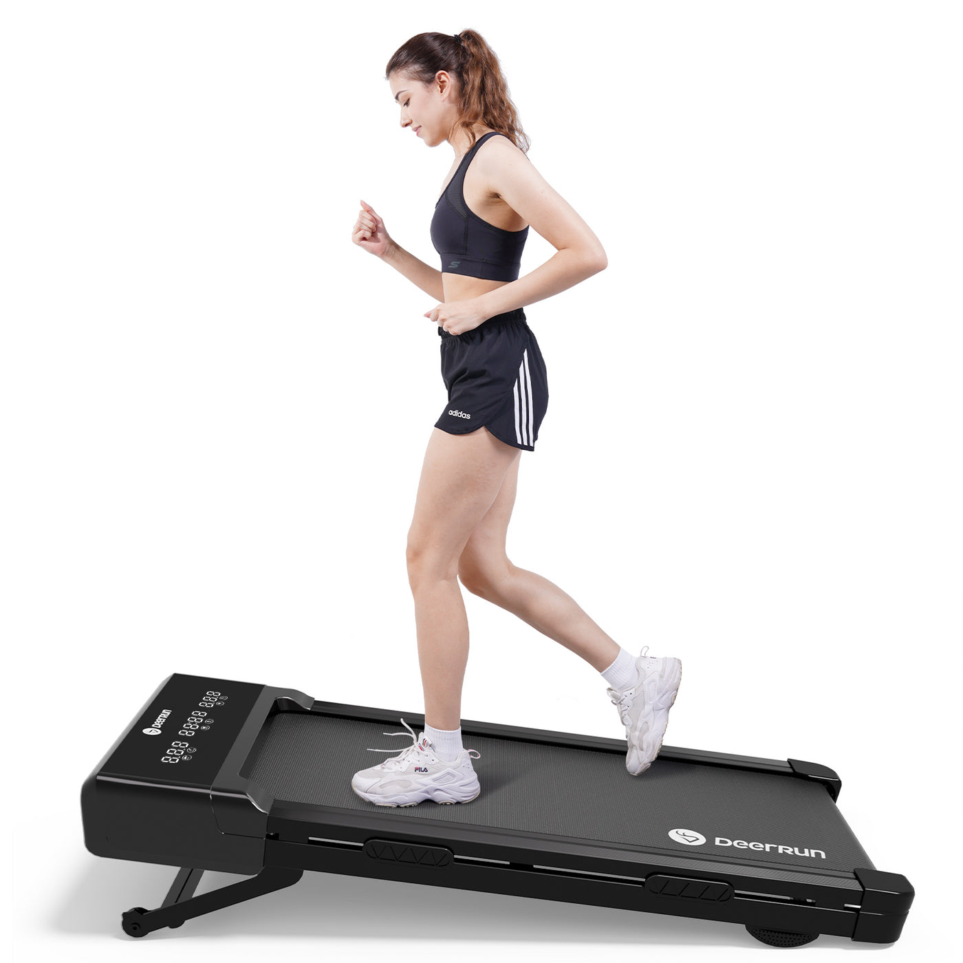 DeerRun Z10 Upgrade Full-screen Smart Walking Pad Treadmill with remote control 12% Auto Incline - Black, More Light