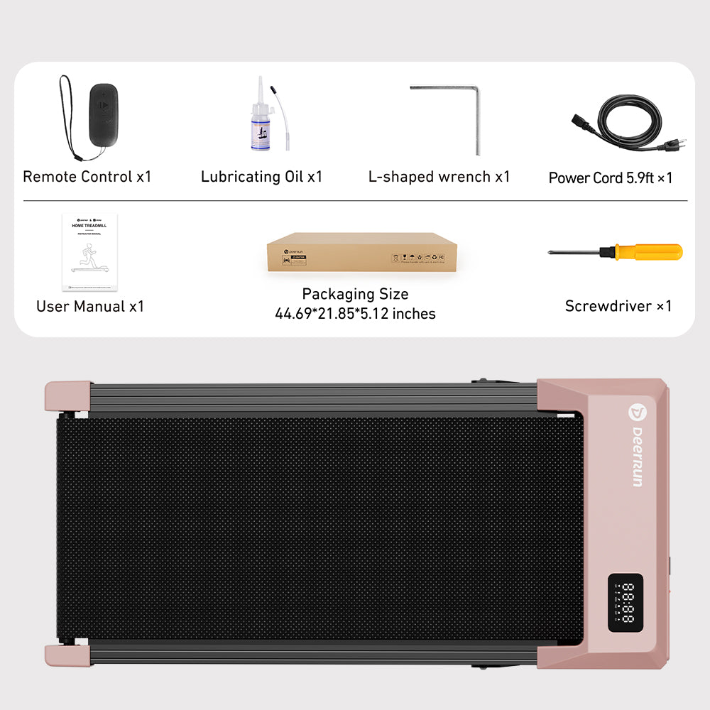 DeerRun Q2 Urban 7% Incline Smart Walking Pad Treadmill with Remote Control Rose Gold