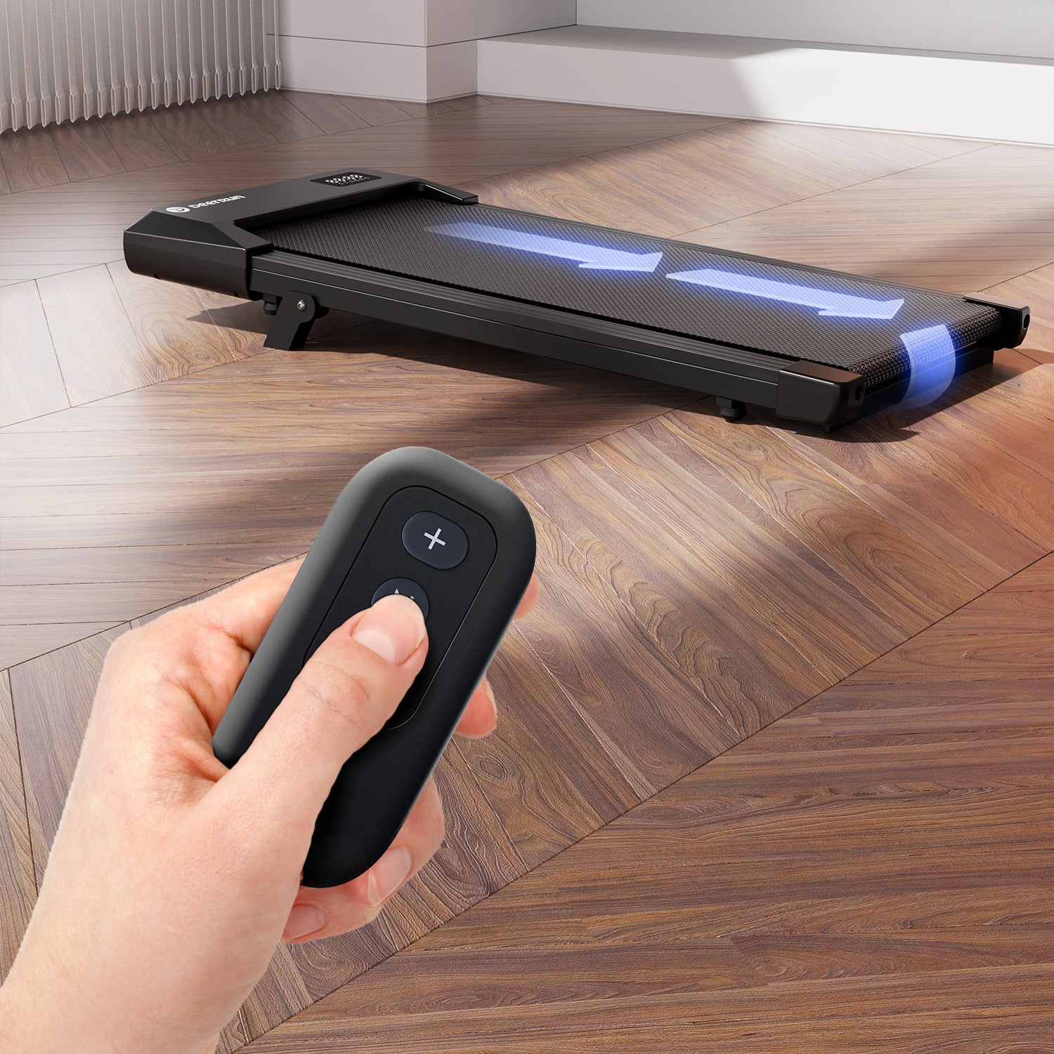 DeerRun Q2 Urban Smart Walking Pad with Incline Treadmill Remote Control Black